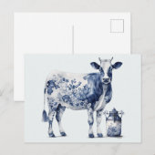 Delfts Koe en melkpot Briefkaart (Voorkant / Achterkant)