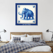 Delfts wollige mammoet canvas afdruk (Insitu (Slaapkamer))