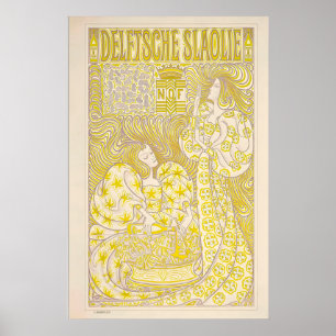 Delftsche Slaolie Reclame Art Deco Vintage Poster