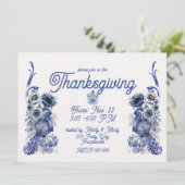 Delftse Thanksgiving fazantenuitnodiging Kaart (Staand voorkant)