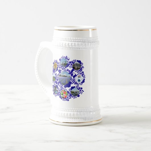  Delftware/Delft Blue Style Holland Stein Bierpul (Voorkant links)