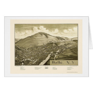 Delhi, carte panoramique de NY - 1887