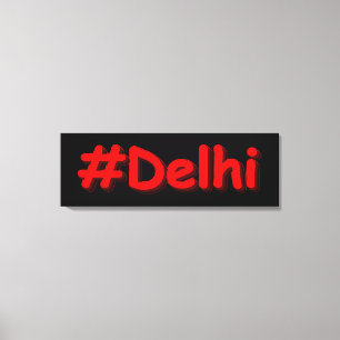 "#Delhi" Cute Design. Bestel nu Canvas Afdruk