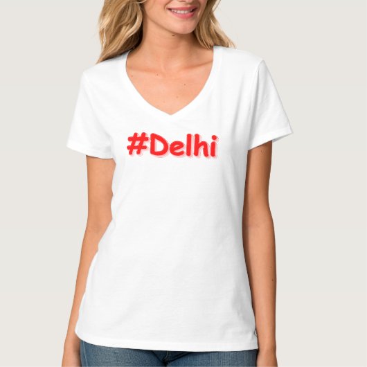 "#Delhi" Cute Design. Bestel nu T-shirt (Voorkant)