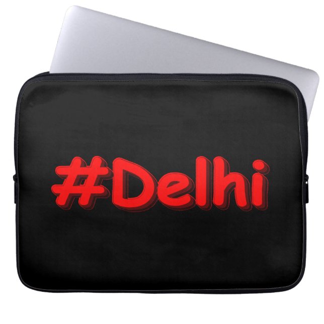 "#Delhi" Cute Design. Nu kopen-postvak Laptop Sleeve (Voorkant)