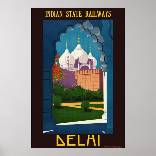 Delhi India Vintage Poster 1930 (Voorkant)