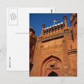 Delhi Red Fort-vermelding Briefkaart (Voorkant / Achterkant)