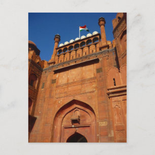 Delhi Red Fort-vermelding Briefkaart