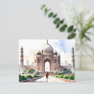 Delhi waterverf kunst briefkaart