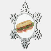 Deli Sandwich Tin Sneeuwvlok Ornament (Rechts)
