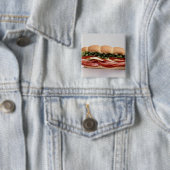 Deli sandwich vierkante button 5,1 cm (In situ)
