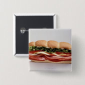 Deli sandwich vierkante button 5,1 cm (Voorkant /achterkant)