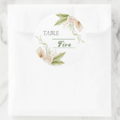 Delicaat Beige aquarel tafelnummer Ronde Sticker (Tas)