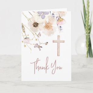 delicaat bloemen religieus evenement Dank je wel Kaart