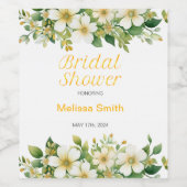 Delicaat bloemenwijnetiket voor Vrijgezellenfeest Wijn Etiket (Enkel label)