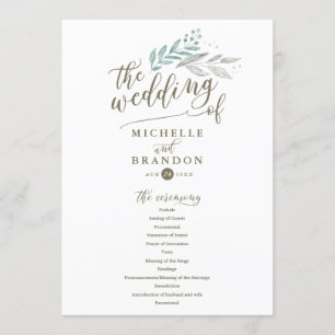 Delicaat groen   Programma huwelijksceremonie