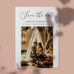 delicaat minimalistisch script Schone foto bruil Save The Date