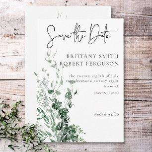 Delicaat modern tropisch regenwoud save the date