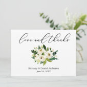 Délicat Calligraphie Aimer Merci Vert Floral (Debout devant)