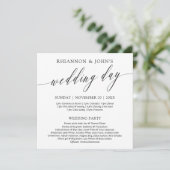 Délicat Calligraphie Programme de jour de mariage (Debout devant)