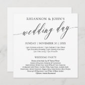 Délicat Calligraphie Programme de jour de mariage (Devant / Derrière)