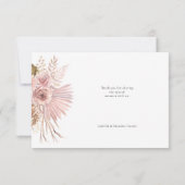 Délicat Carte de remerciements floral rose bohème (Dos)