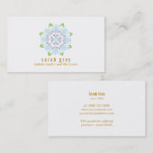 Délicat Carte de visite à fleurs de Lotus Bleu (Devant / Derrière)