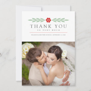 Délicat Carte photo Merci Mariage