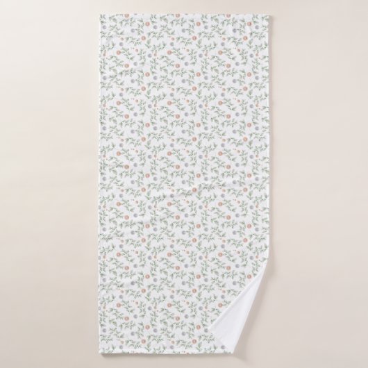 Délicat Chic Cottage Botanique Impression (Serviette de bain)