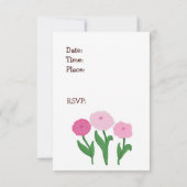 Délicat Chrysanthème rose Invitation anniversaire (Dos)