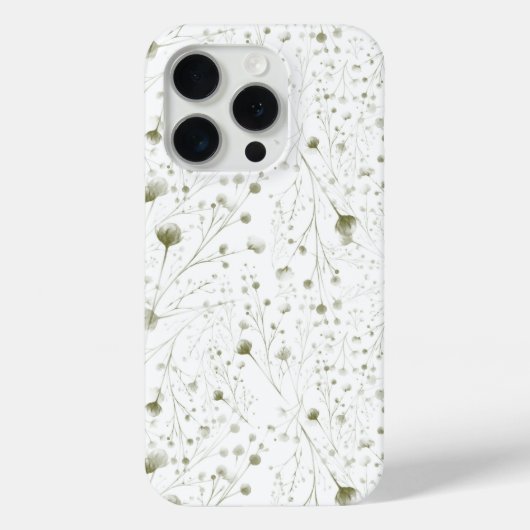 Délicat coque iphone de fleurs vertes avec Botani  (Verso)