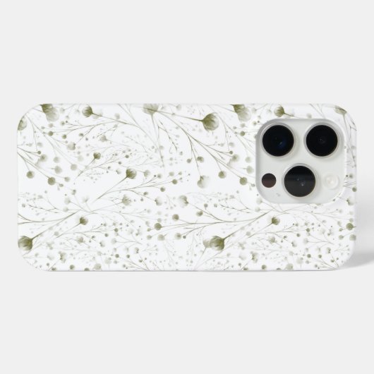 Délicat coque iphone de fleurs vertes avec Botani  (Verso (horizontal))