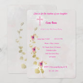 Délicat Elegance acrylique baptême invitation (Devant / Derrière)