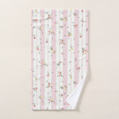 Délicat Ensemble De Serviettes De Bain Rose Motif  (Serviette à main)