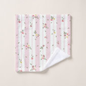 Délicat Ensemble De Serviettes De Bain Rose Motif  (Gant de toilette)