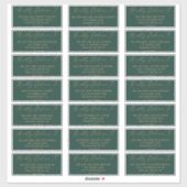 Délicat Étiquettes de adresse Gold et Green Guest (Feuille)