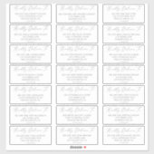 Délicat Étiquettes de adresse invités Calligraphie (Feuille)