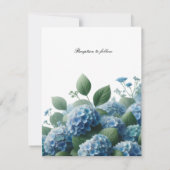 Délicat Faire-part de mariage Blue Hydrangea (Dos)