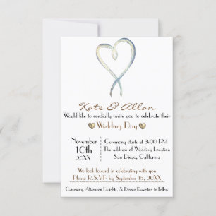 Délicat Faire-part de mariage cardiaque RSVP