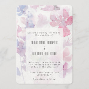 Délicat Faire-part de mariage de fleur aquarelle