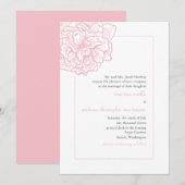 Délicat Faire-part de mariage Peony (Devant / Derrière)