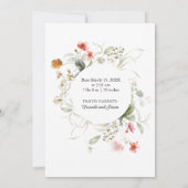 Délicat Faire-part de naissance floral aquarelle (Dos)