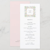 Délicat Floral aquarelle Mariage Menu petit déjeun (Devant / Derrière)