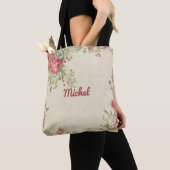 Délicat Floral Design Sac fourre-tout monogramme (De près)