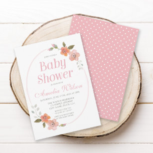 Délicat Floral Rose Baby shower Invitation