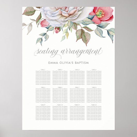 Délicat floral | Tableau de sièges (Devant)