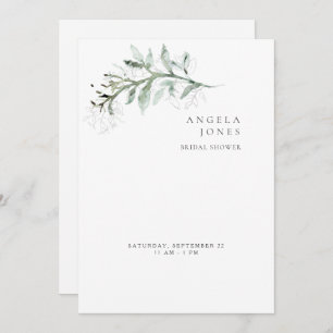 Délicat Foliage Blanc Douche nuptiale Invitation