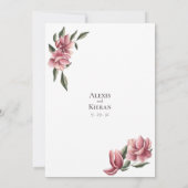 Délicat Magnolia Faire-part de mariage rose et bla (Dos)