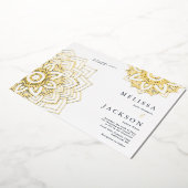 Délicat mandala Mariage d'or Foil Invitation (Rotation)