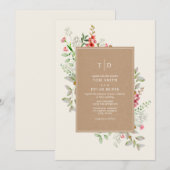 Délicat Mariage Fleur sauvage de Cartes Botaniques (Devant / Derrière)